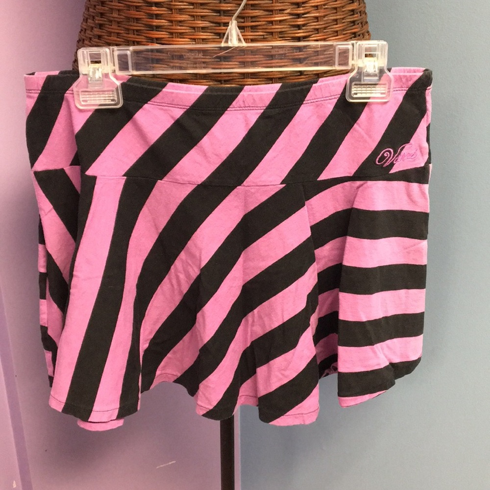 Vans Purple & Black Striped Skater Drop Waist Skirt